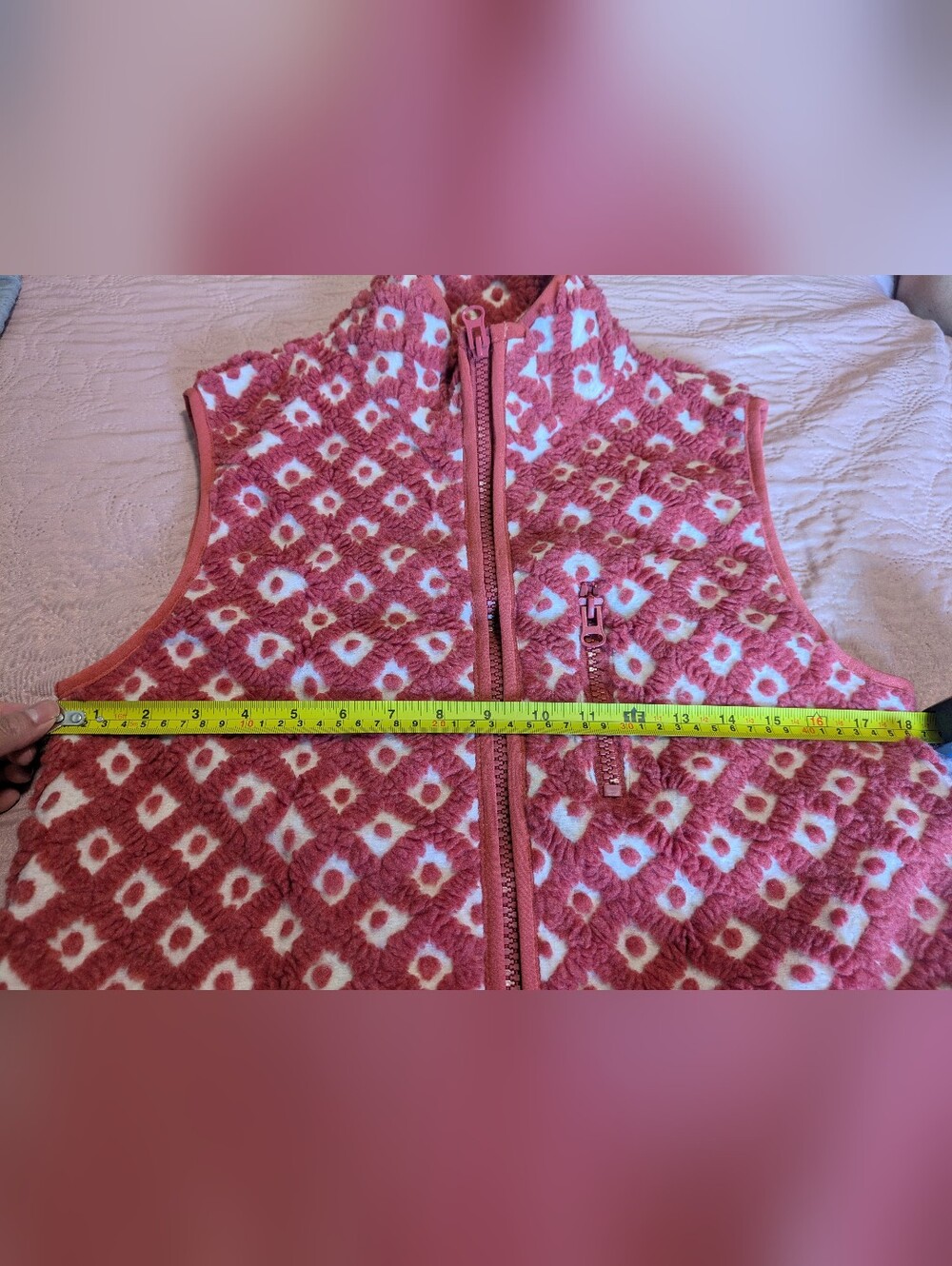 Pink Patterned Fleece Vest - Picture 7 of 9